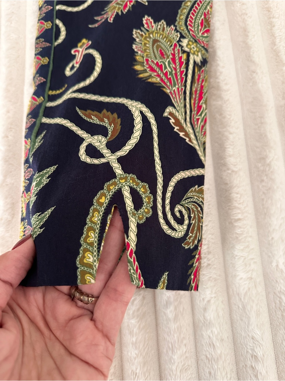 Gretchen Scott Designs Navy Paisley-Print Skinny Ponte Pants - Picture 10 of 10